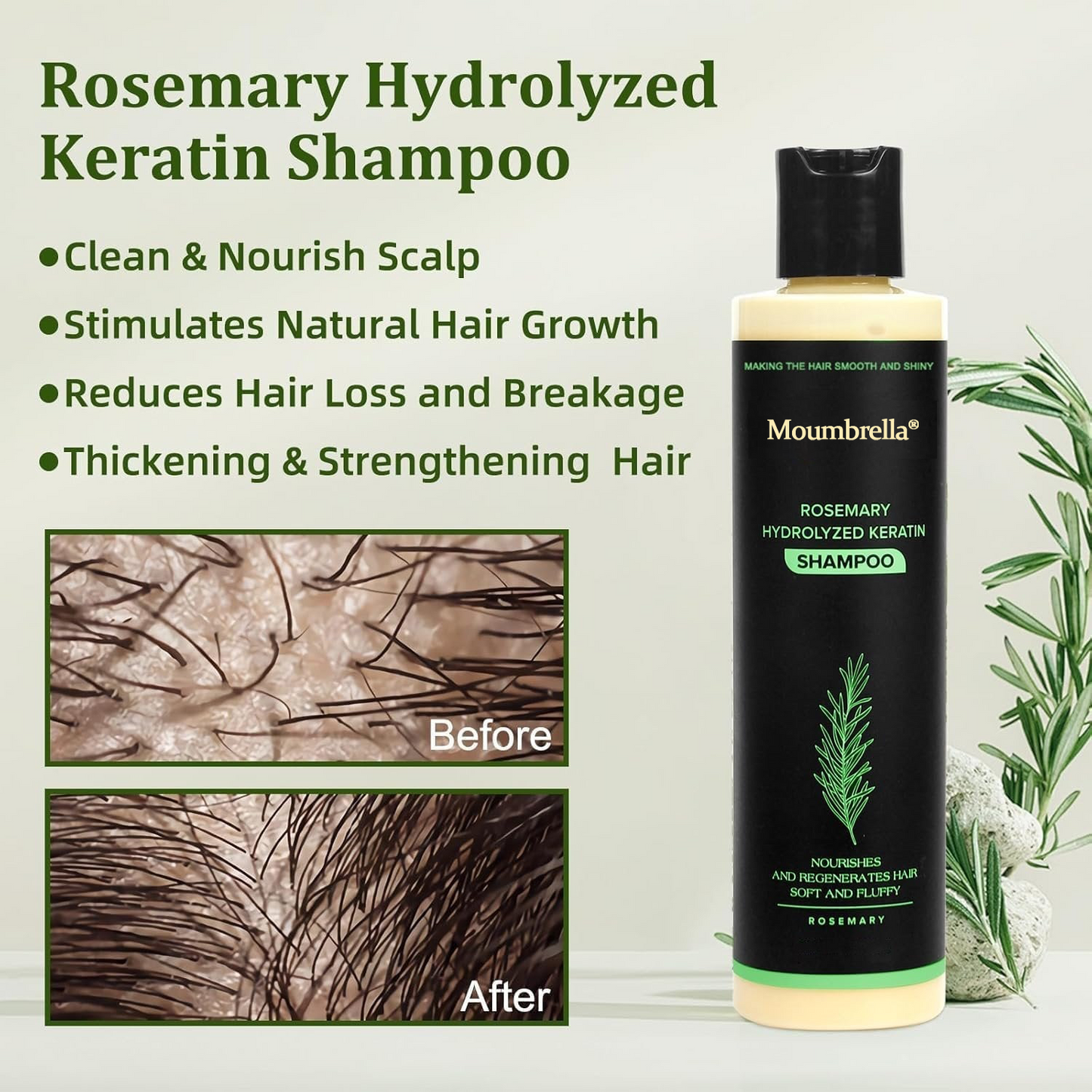 🔥LAST DAY 50% OFF - 🎅Moumbrella® Organic Rosemary Hair Growth Shampoo